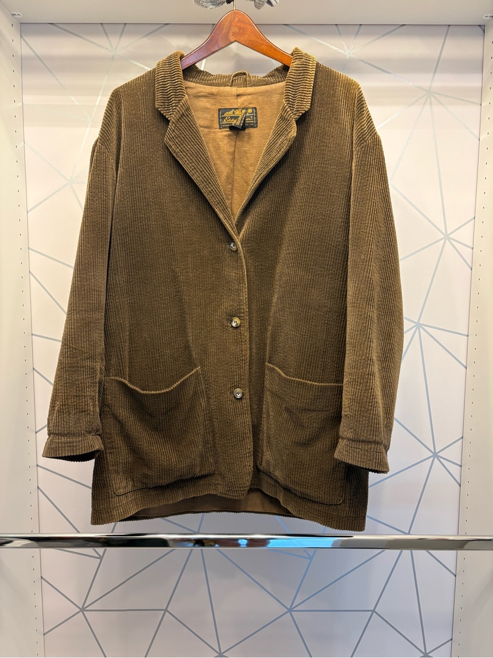 Vintage 90s Eddie Bauer Women’s Corduroy Chore Jacket Olive Brown